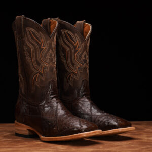 AUTHENTIC Patch Work Brown Ostrich – Square Toe