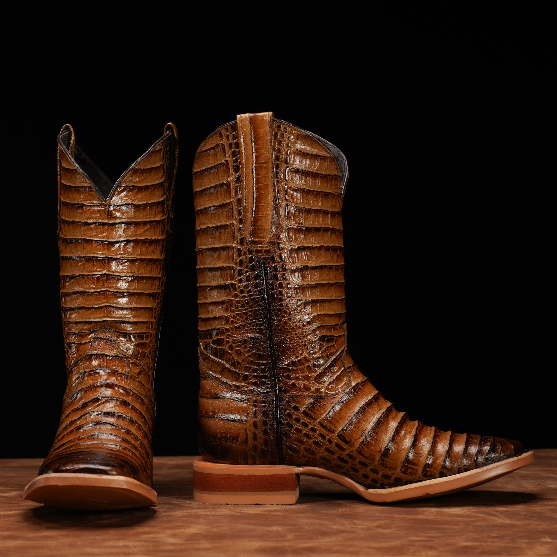 Full Honey Caiman Belly - Square Toe - Image 2