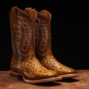 Honey Caiman Neck - Square Toe
