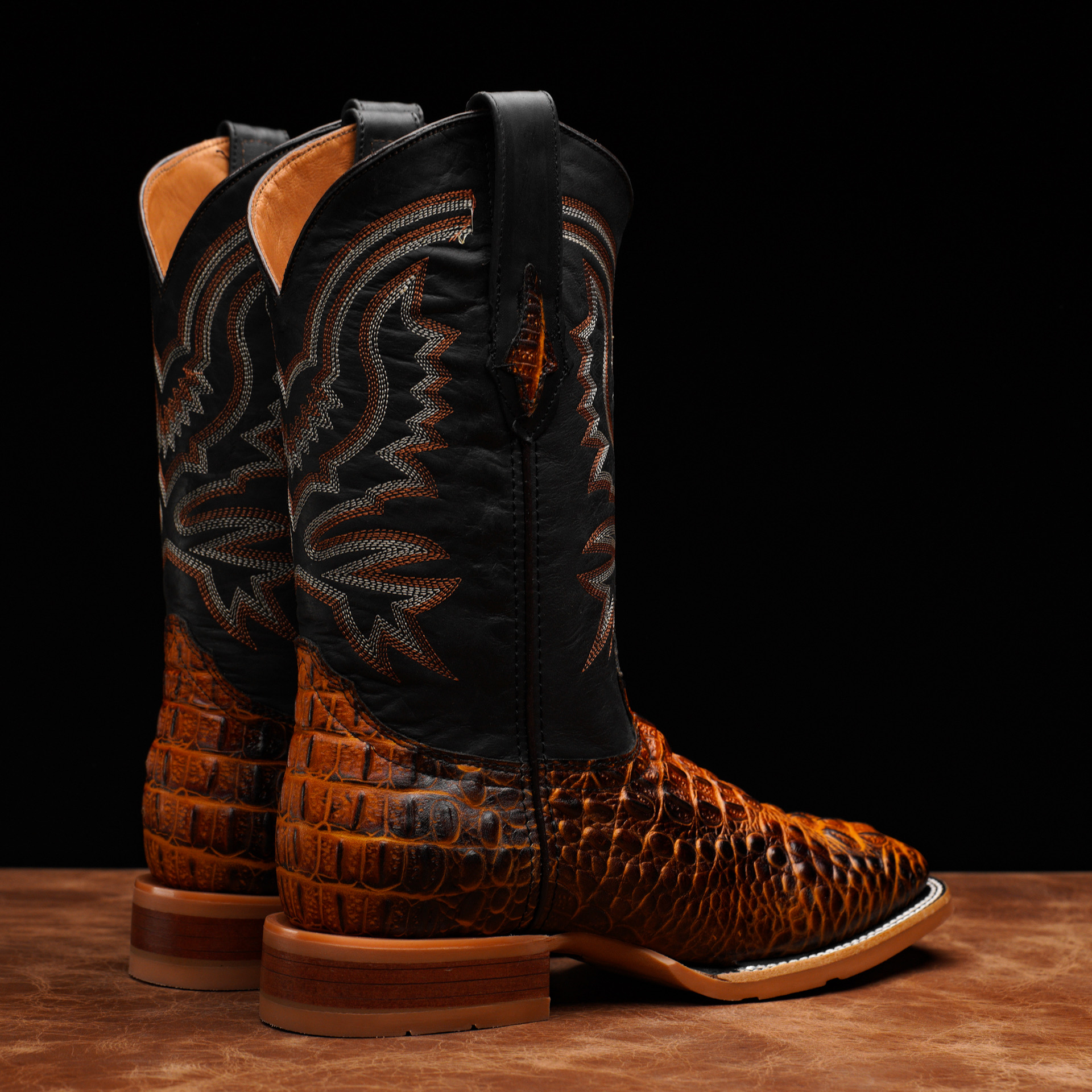 Cognac Caiman Neck - Square Toe - Image 2