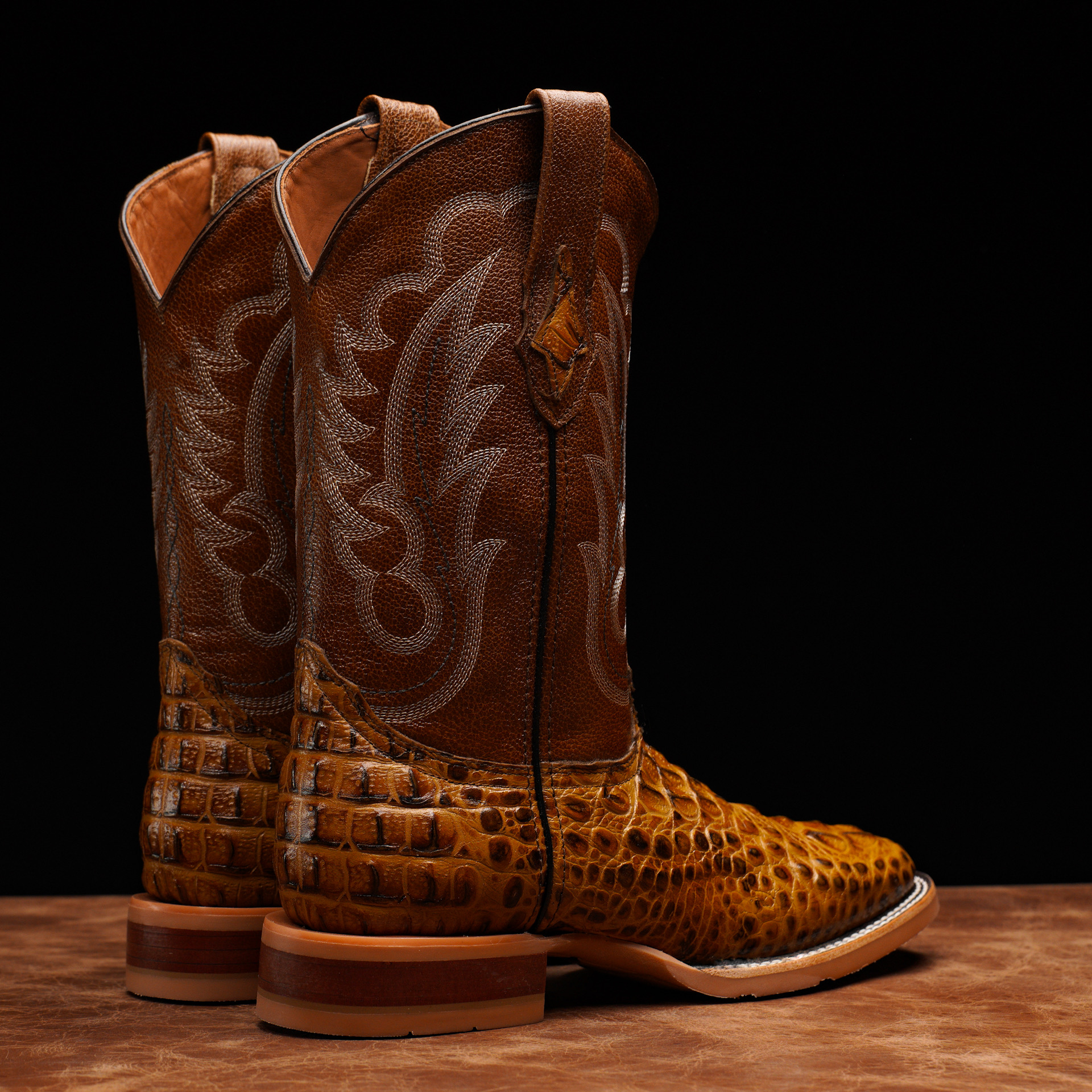 Honey Caiman Neck - Square Toe - Image 2