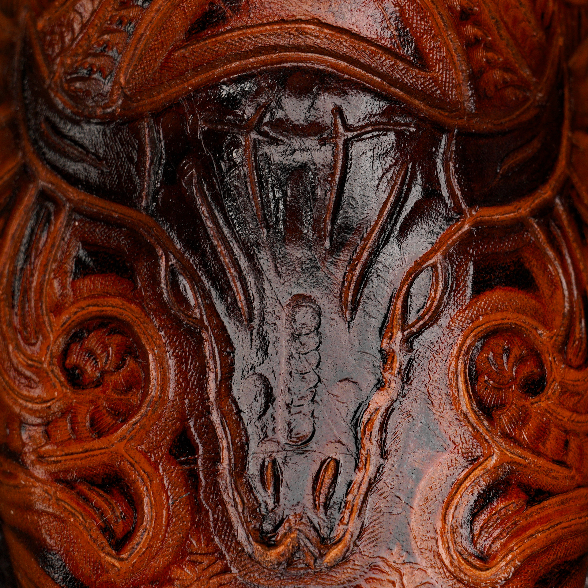 Cognac Hand Tooled - Square Toe - Image 4