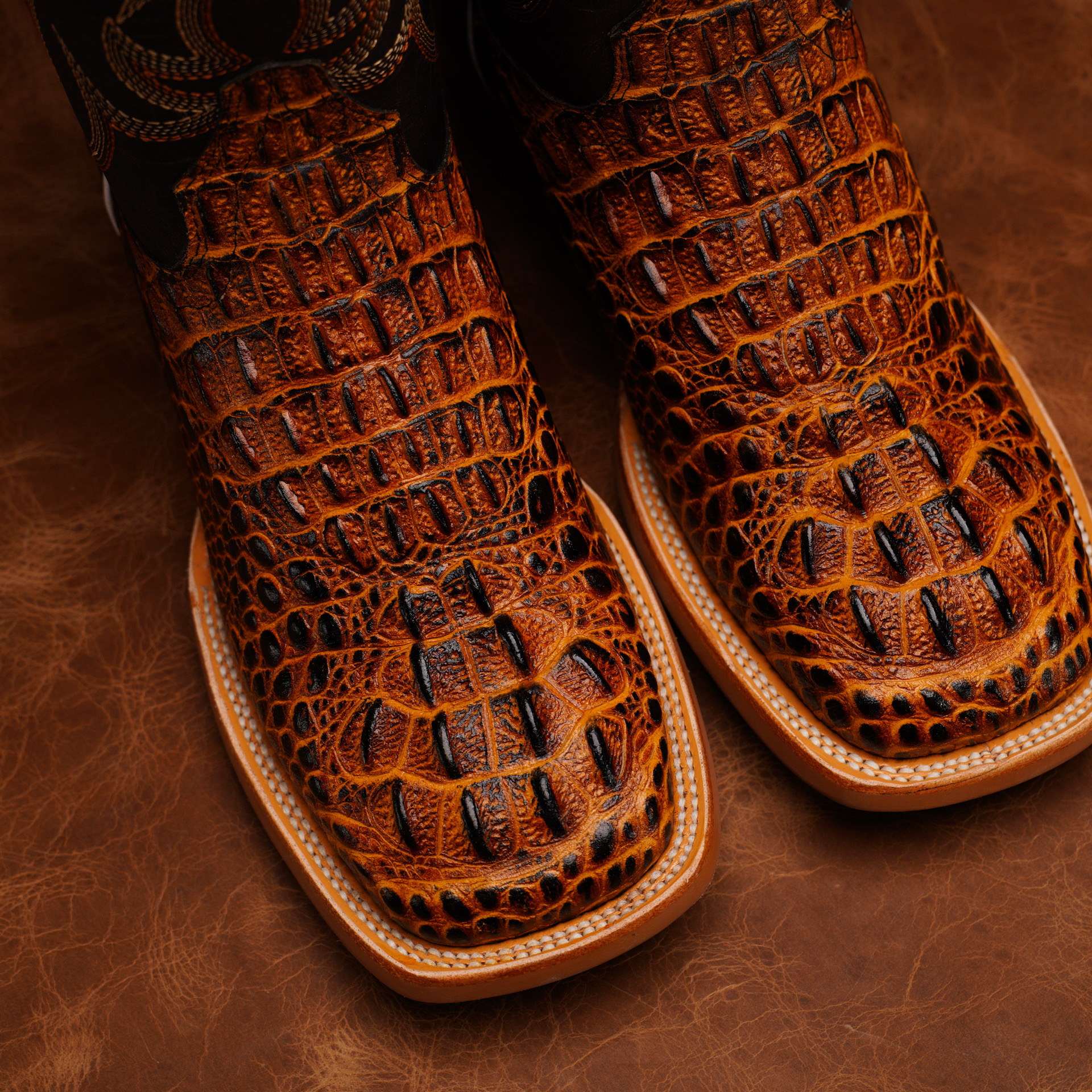 Honey Caiman Neck - Square Toe - Image 3