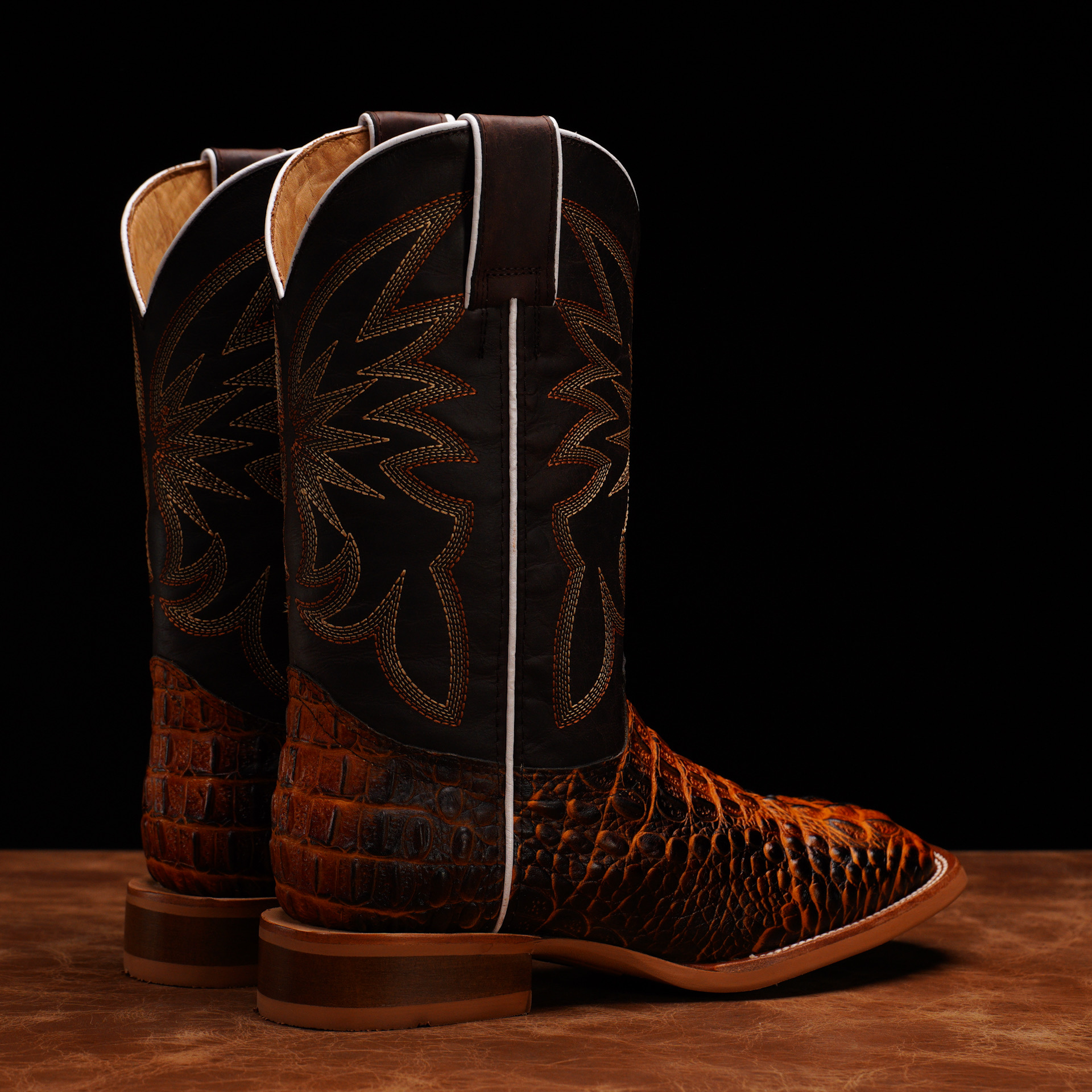 Cognac Caiman Neck - Square Toe - Image 2