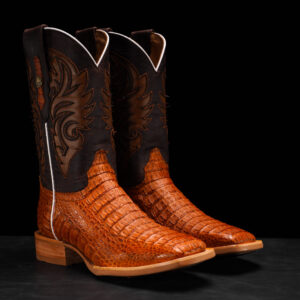 AUTHENTIC Brandy Caiman Horn Back – Square Toe