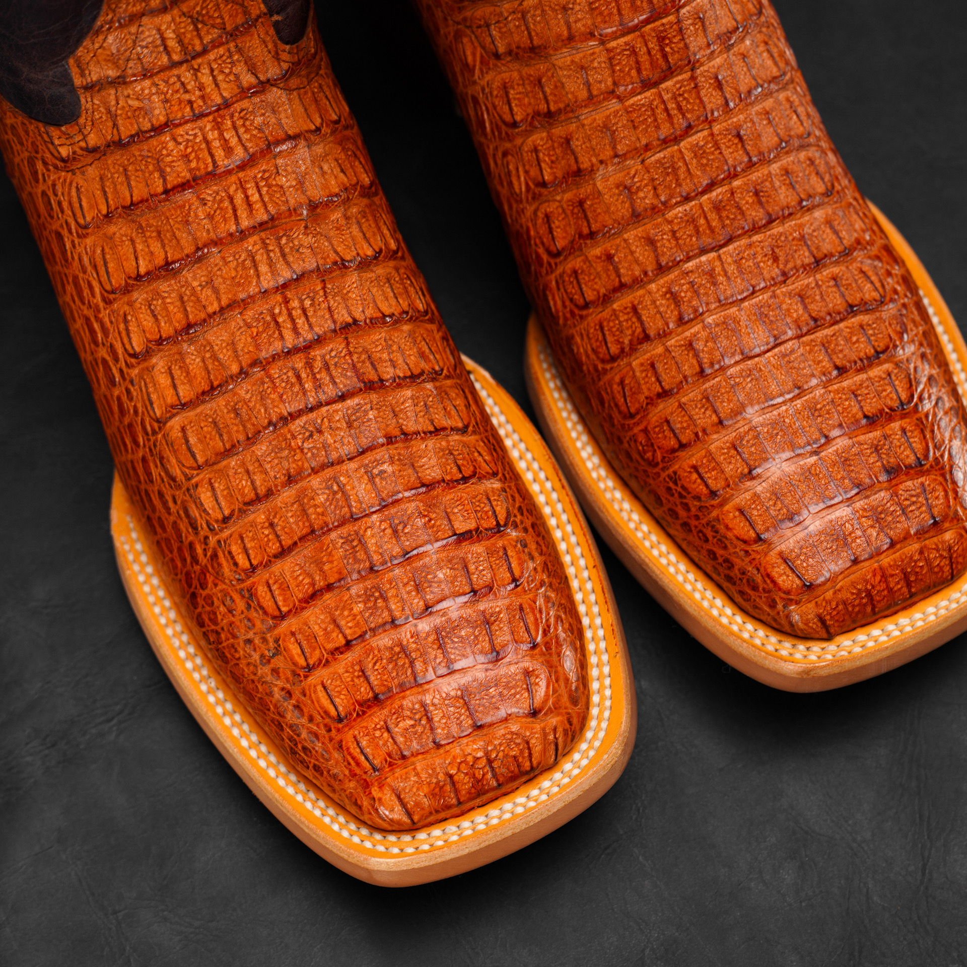 AUTHENTIC Brandy Caiman Horn Back – Square Toe - Image 3