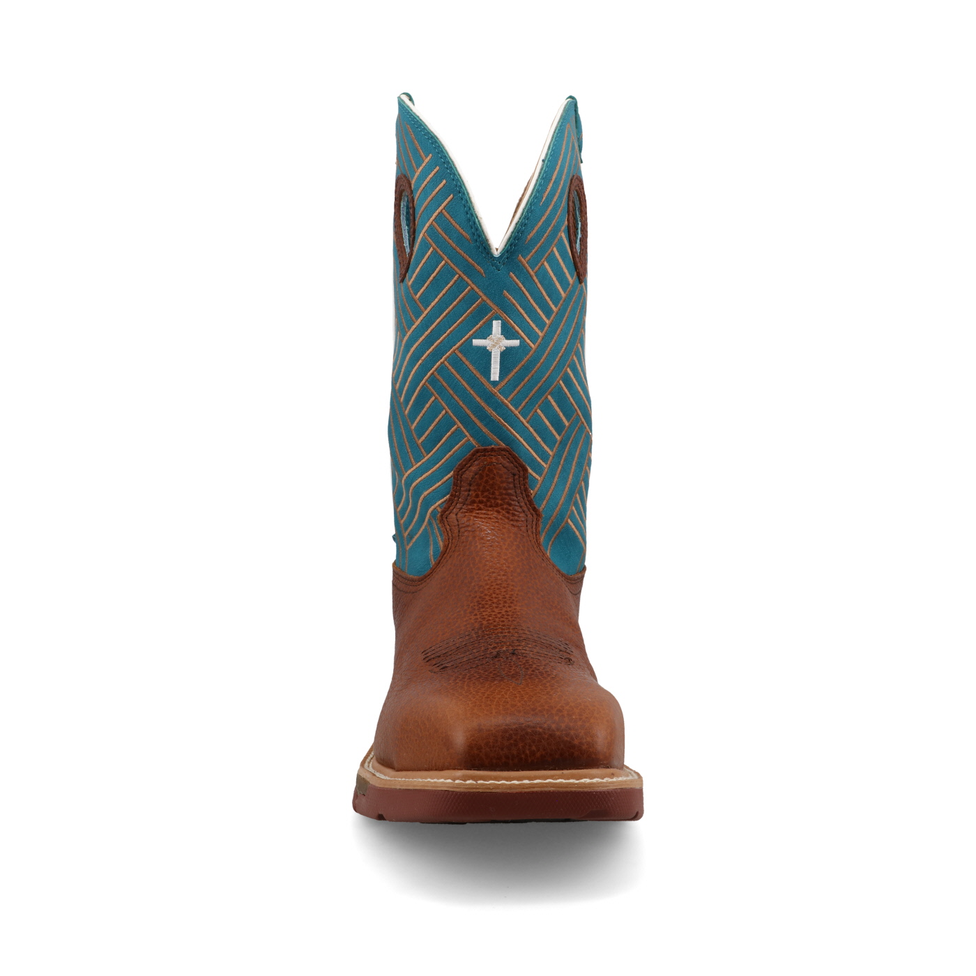 Twisted X Waterproof Western Work Boot Sequoia & Turquoise - Square Toe (Steel Toe) - Image 5