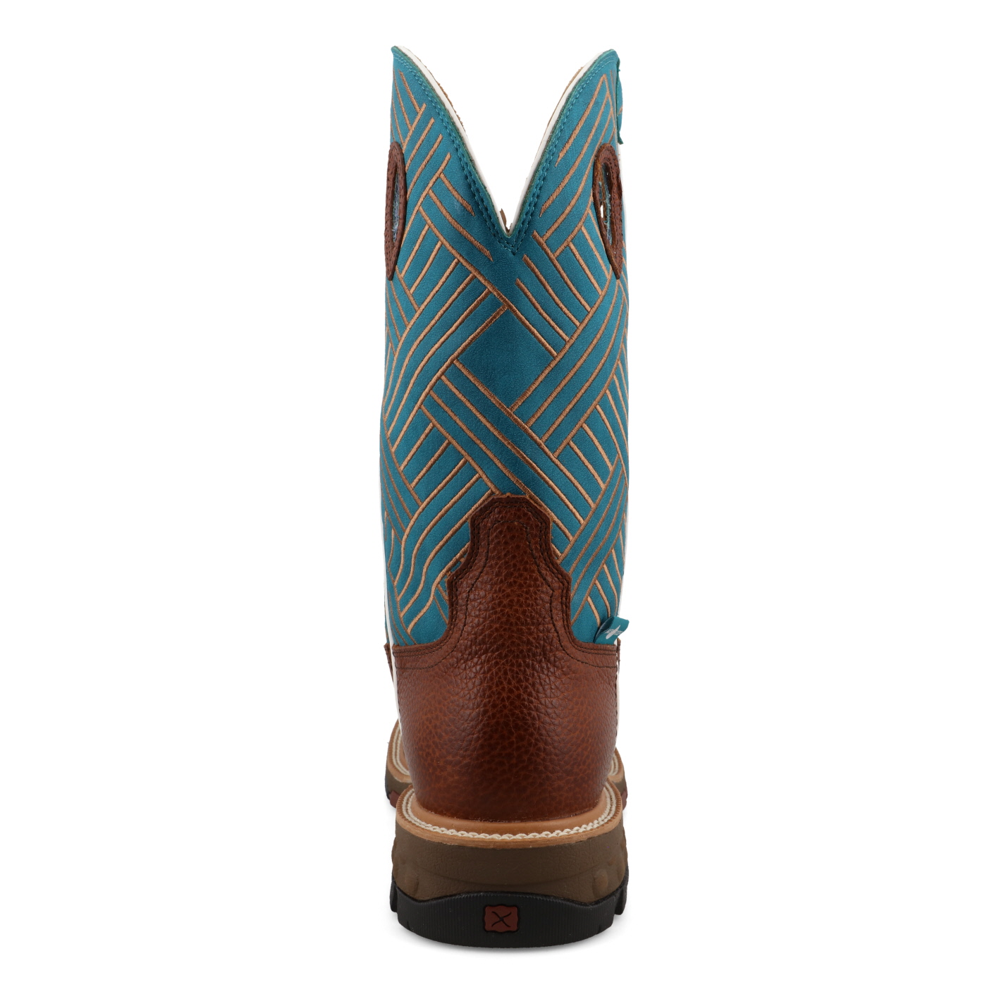 Twisted X Waterproof Western Work Boot Sequoia & Turquoise - Square Toe (Steel Toe) - Image 6