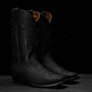 Matte Black Python – Rodeo Toe