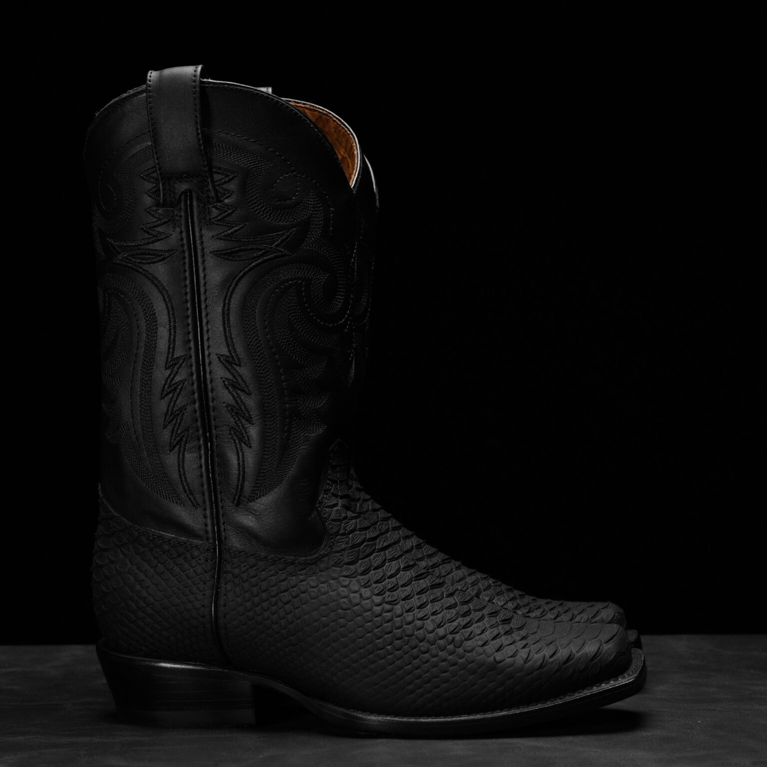 Matte Black Python – Rodeo Toe - Alfa Western WearAlfa Western Wear