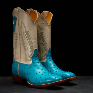 Genuine Turquoise Full Quill Ostrich - French Toe (FREE Belt & Wallet)