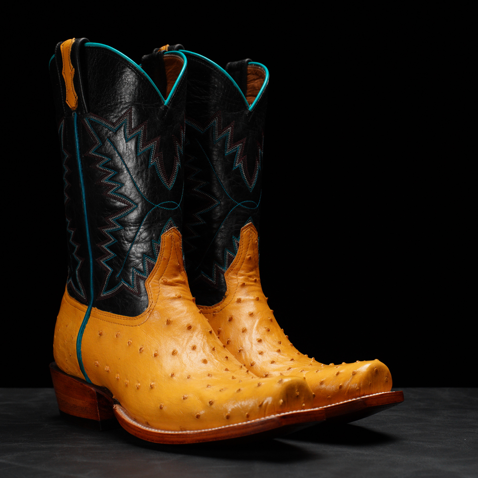 Genuine Honey Full Quill Ostrich - Cutter Toe (FREE Belt & Wallet)