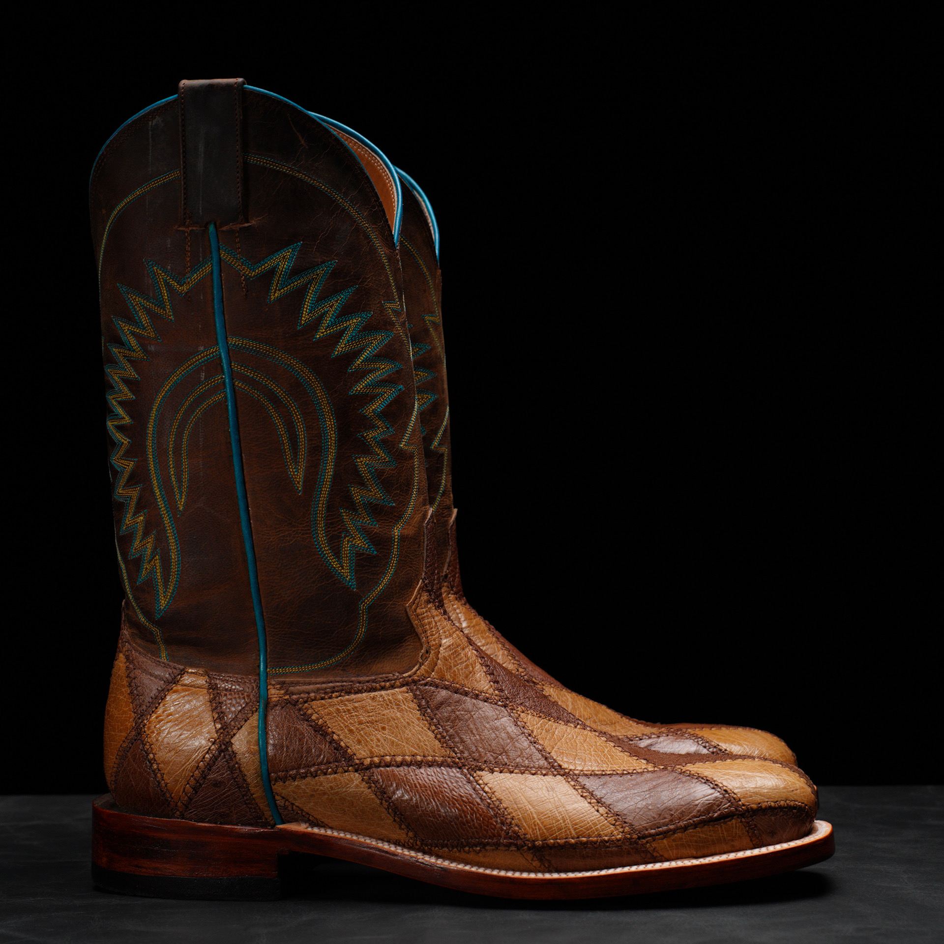 Genuine Ostrich Patchwork - Steel Toe (FREE Belt & Wallet) - Image 2