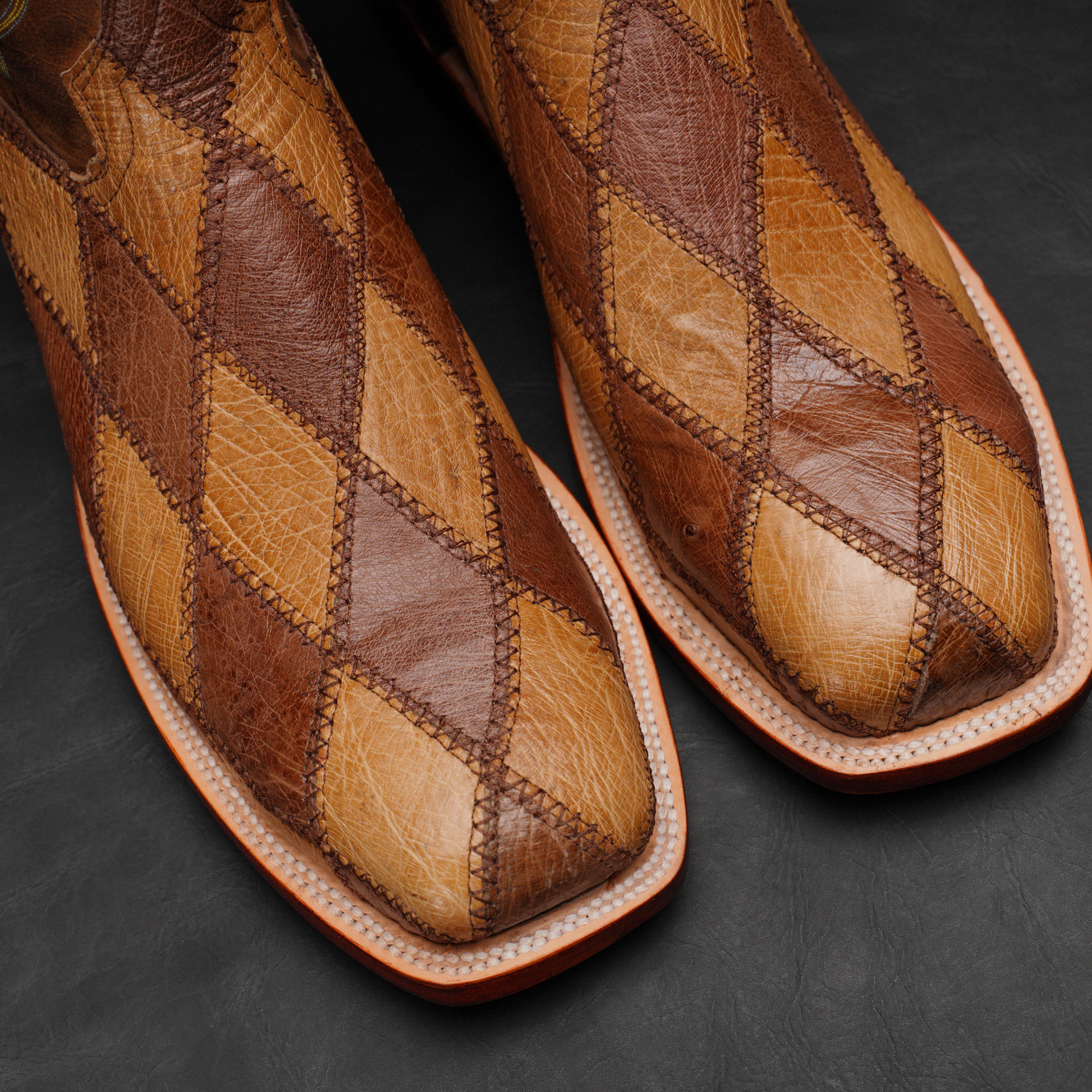 Genuine Ostrich Patchwork - Steel Toe (FREE Belt & Wallet) - Image 3