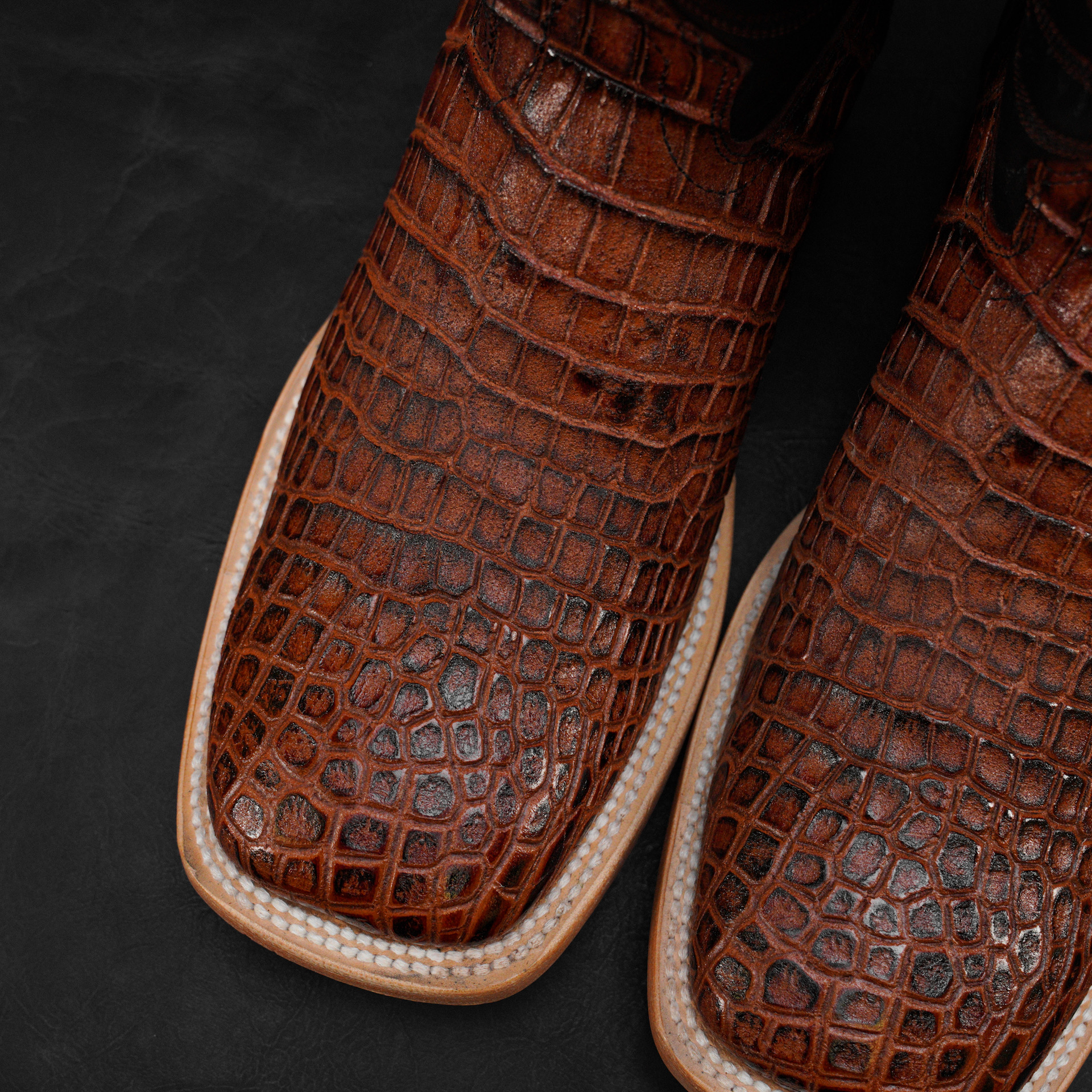 Cognac Alligator Belly - Square Toe - Image 3
