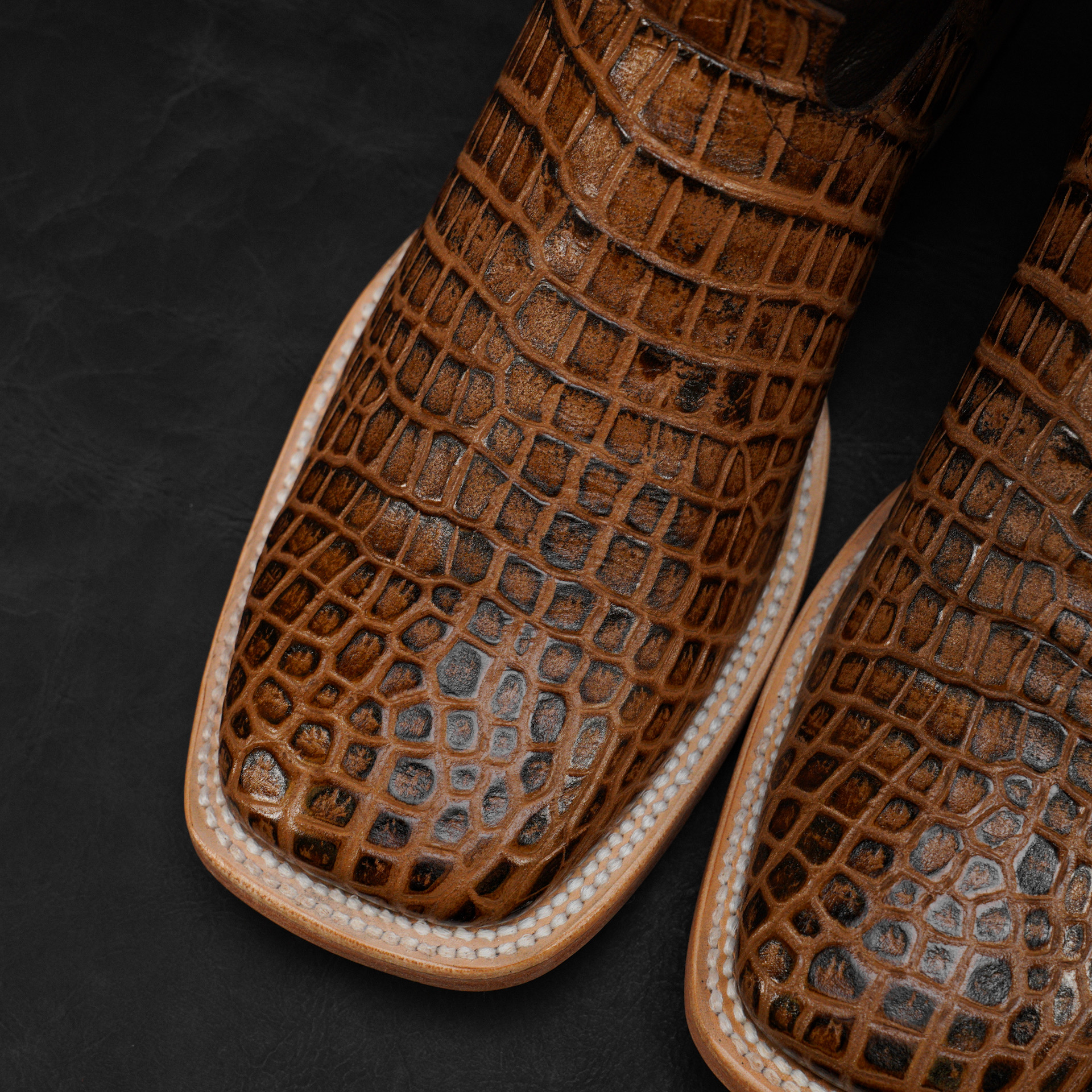 Honey Alligator Belly - Square Toe - Image 3