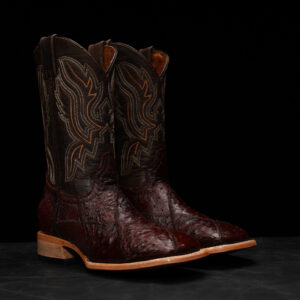 AUTHENTIC Patch Work Brown Ostrich – Square Toe