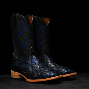 AUTHENTIC Patch Work Blue Pirarucu – Square Toe