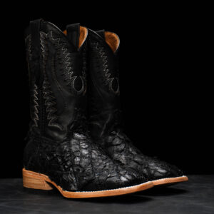 AUTHENTIC Patch Work Black Pirarucu – Square Toe