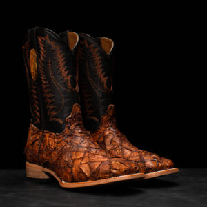 AUTHENTIC Patch Work Brandy Pirarucu – Square Toe