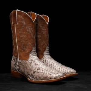 AUTHENTIC Natural Python – Square Toe