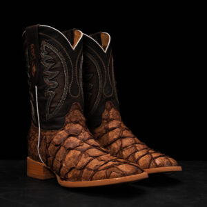 AUTHENTIC Matte Brown Pirarucu – Square Toe