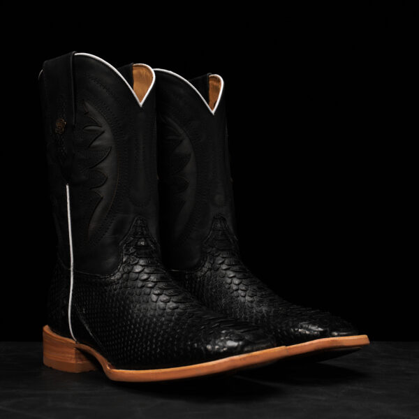 Python Buffalo Shoes AUTHENTIC Black Python – Square Toe - Alfa Western WearAlfa Western Wear