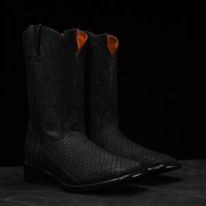 Matte Black Rattlesnake – Square Toe