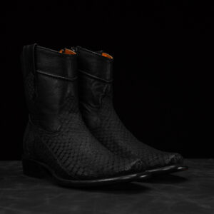 Matte Black Rattlesnake Chelsea Boot – Dubai Toe