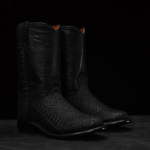 Matte Black Rattlesnake – Round Toe