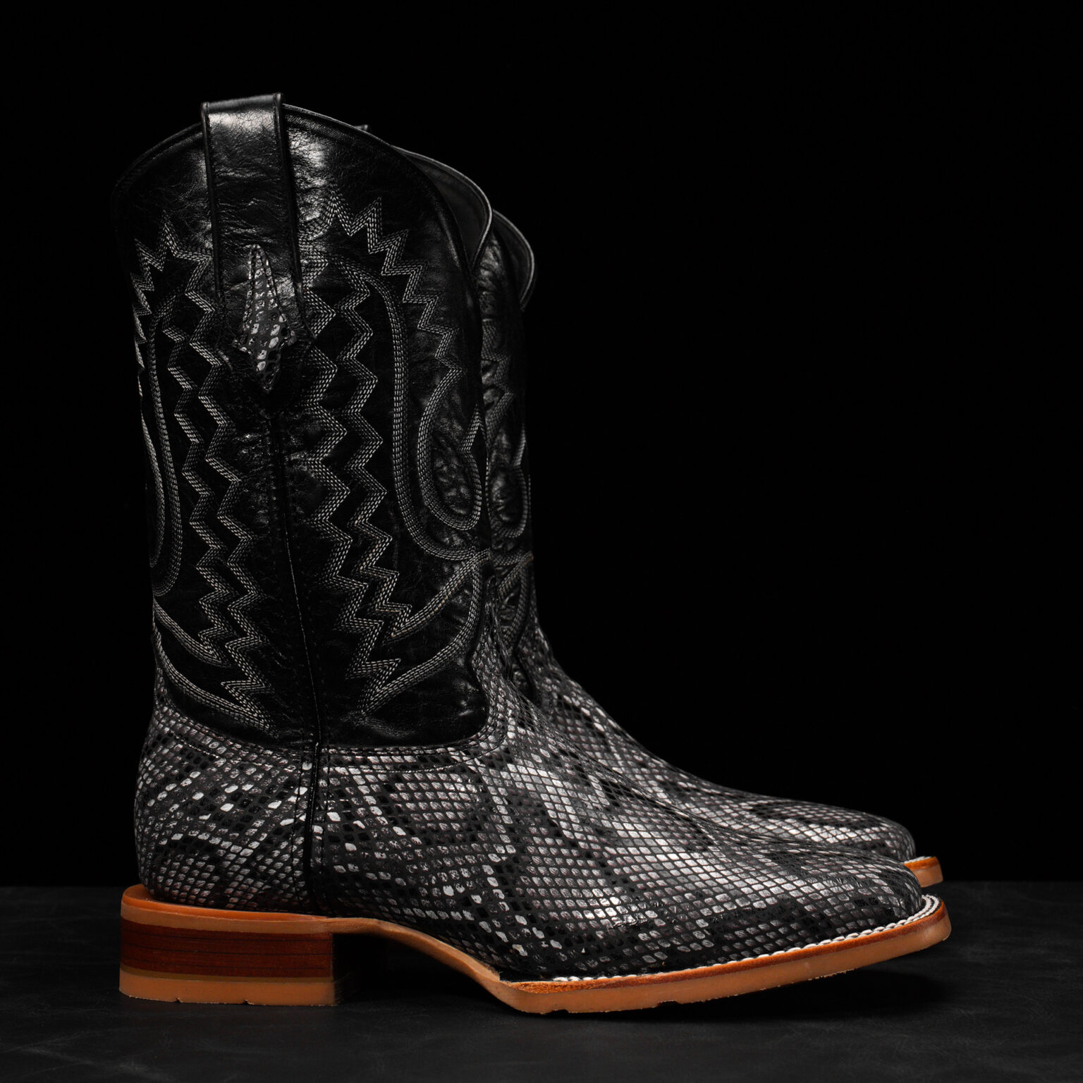 Python Buffalo Shoes Natural Python Belly – Square Toe - Alfa Western WearAlfa Western Wear