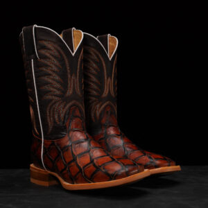 Cognac Fish Scale – Square Toe