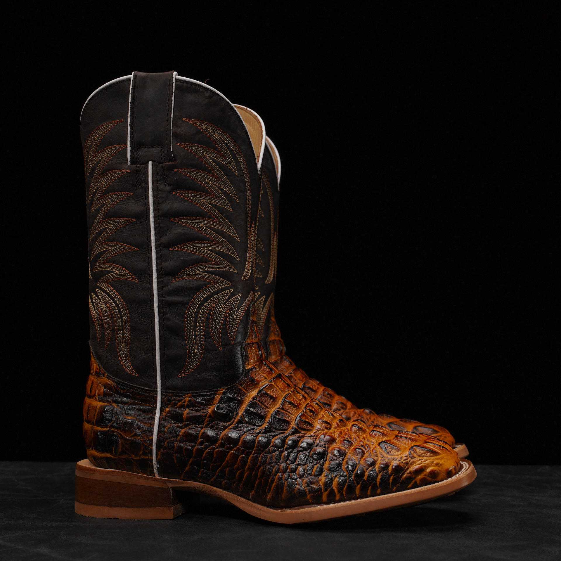Honey Caiman Neck - Square Toe - Image 2