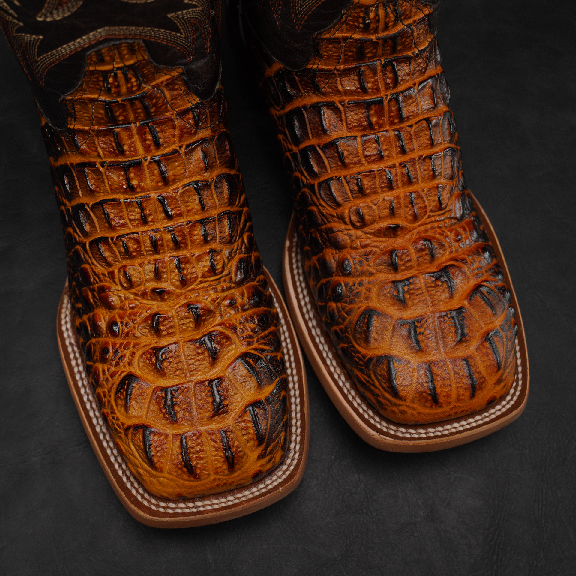 Honey Caiman Neck - Square Toe - Image 3