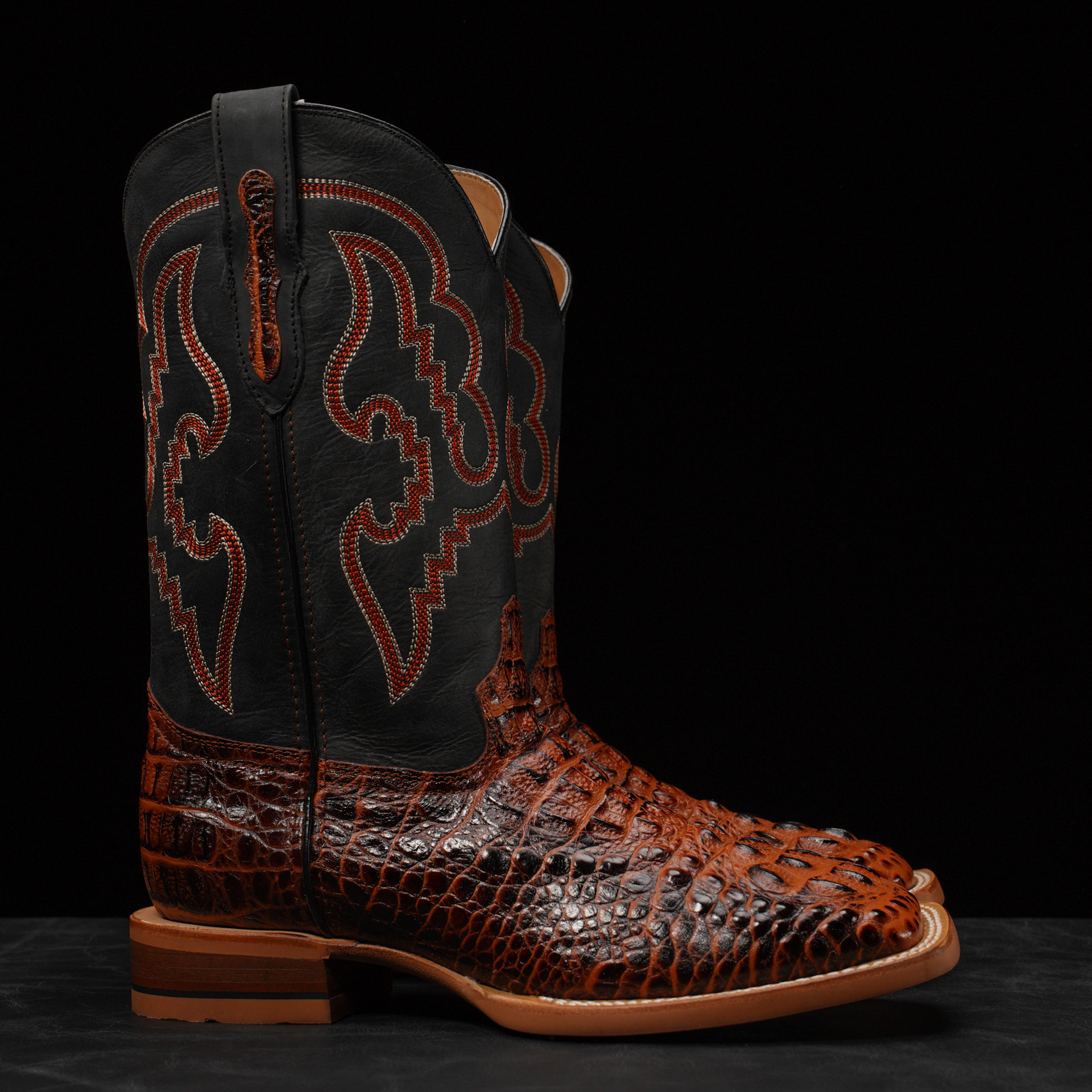 Cognac Caiman Neck - Square Toe - Image 2