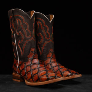 Cognac Fish Scale – Square Toe