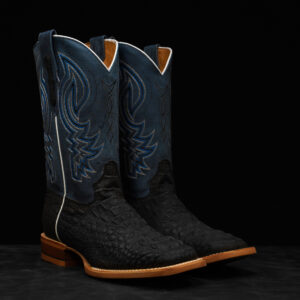 Matte Black Caiman Neck - Square Toe