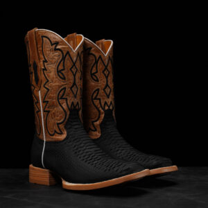 Matte Black Python – Square Toe