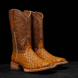 Honey Ostrich – Square Toe