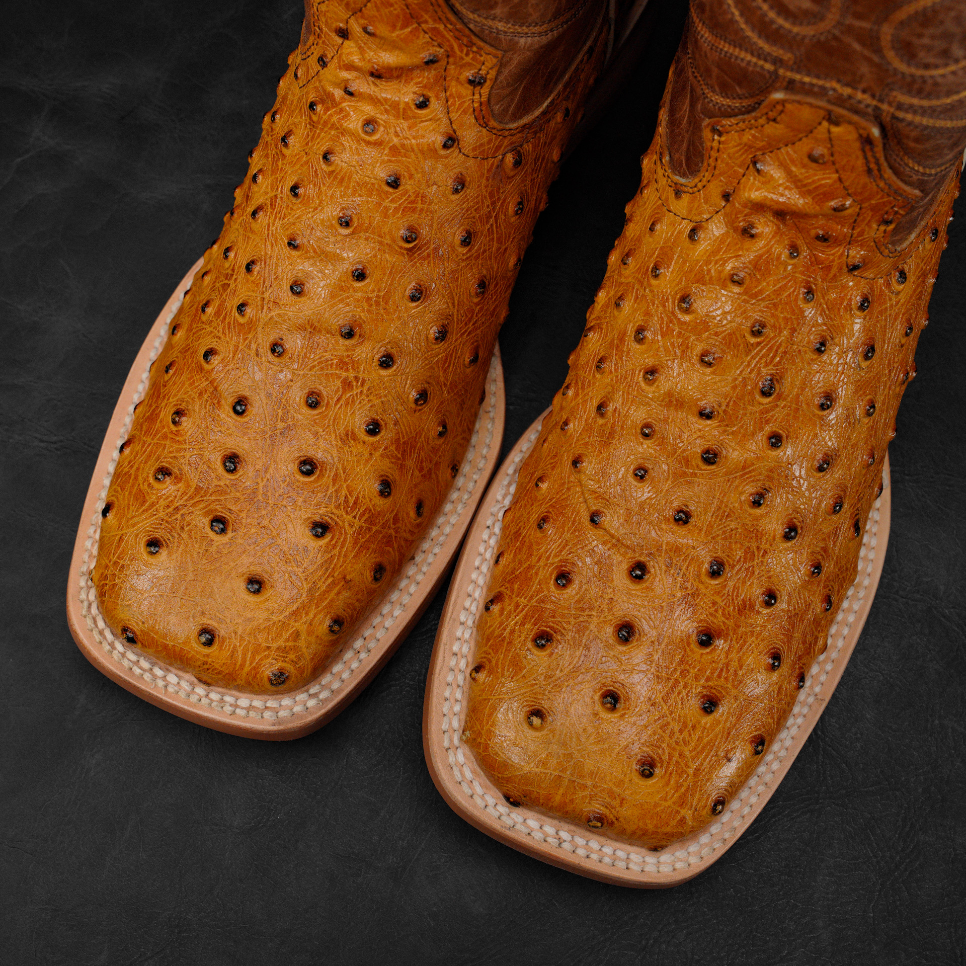Honey Ostrich – Square Toe - Image 3