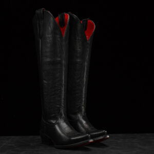 "Scarlett" Black Cowhide - Snip Toe