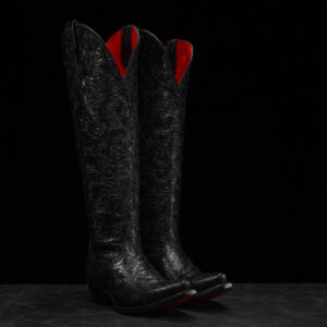 "Charlotte" Black Hand Tooled - Snip Toe