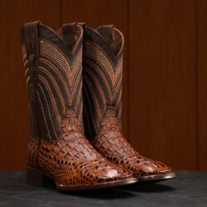 Cognac Caiman Neck - Square Toe