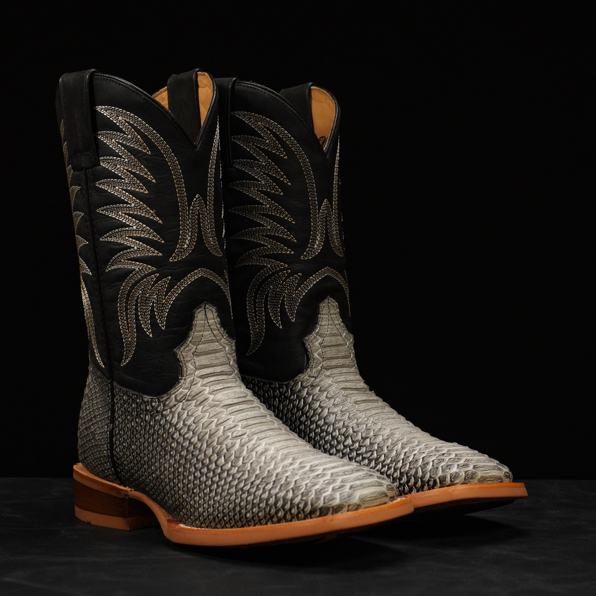 Matte Natural Python – Square Toe