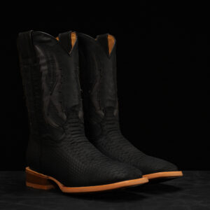Matte Black Python – Square Toe