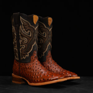 Cognac Ostrich – Square Toe