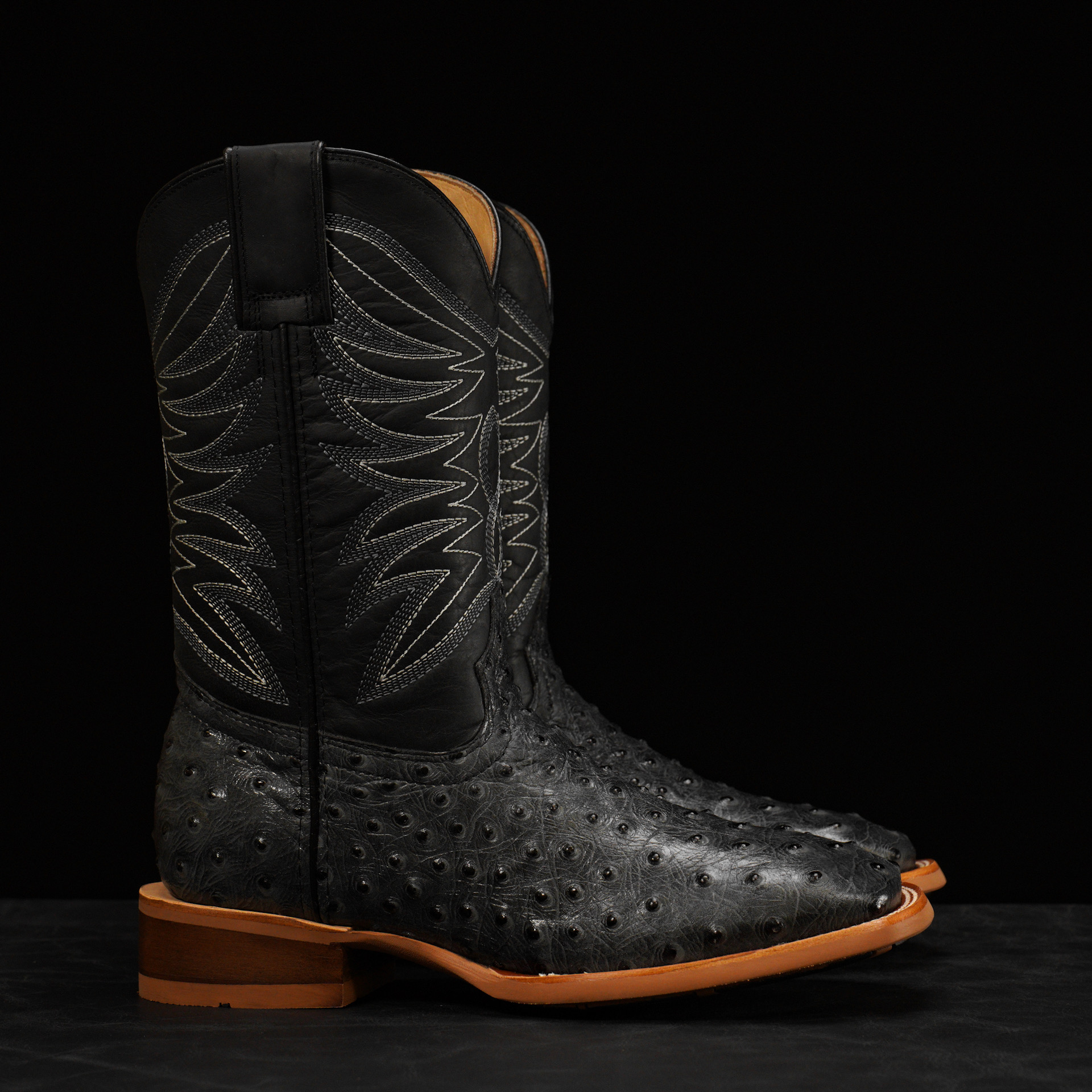 Gray Ostrich – Square Toe - Image 2