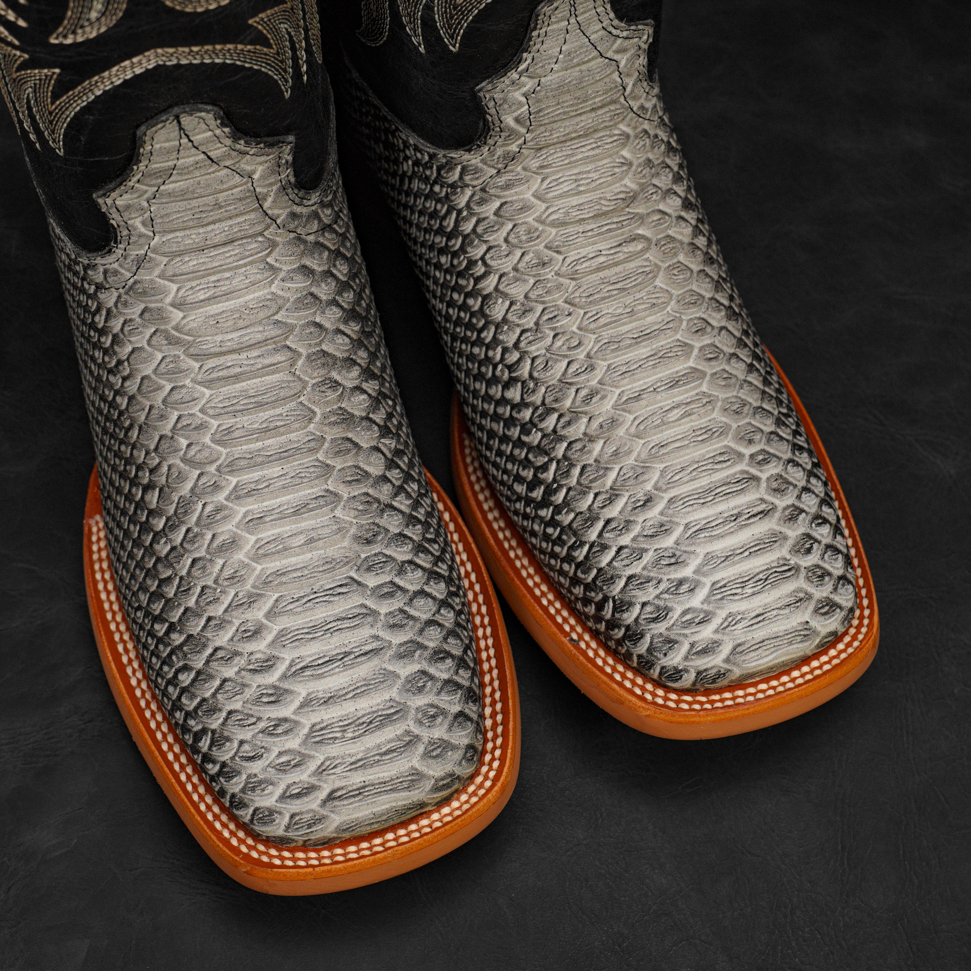 Matte Natural Python – Square Toe - Image 3