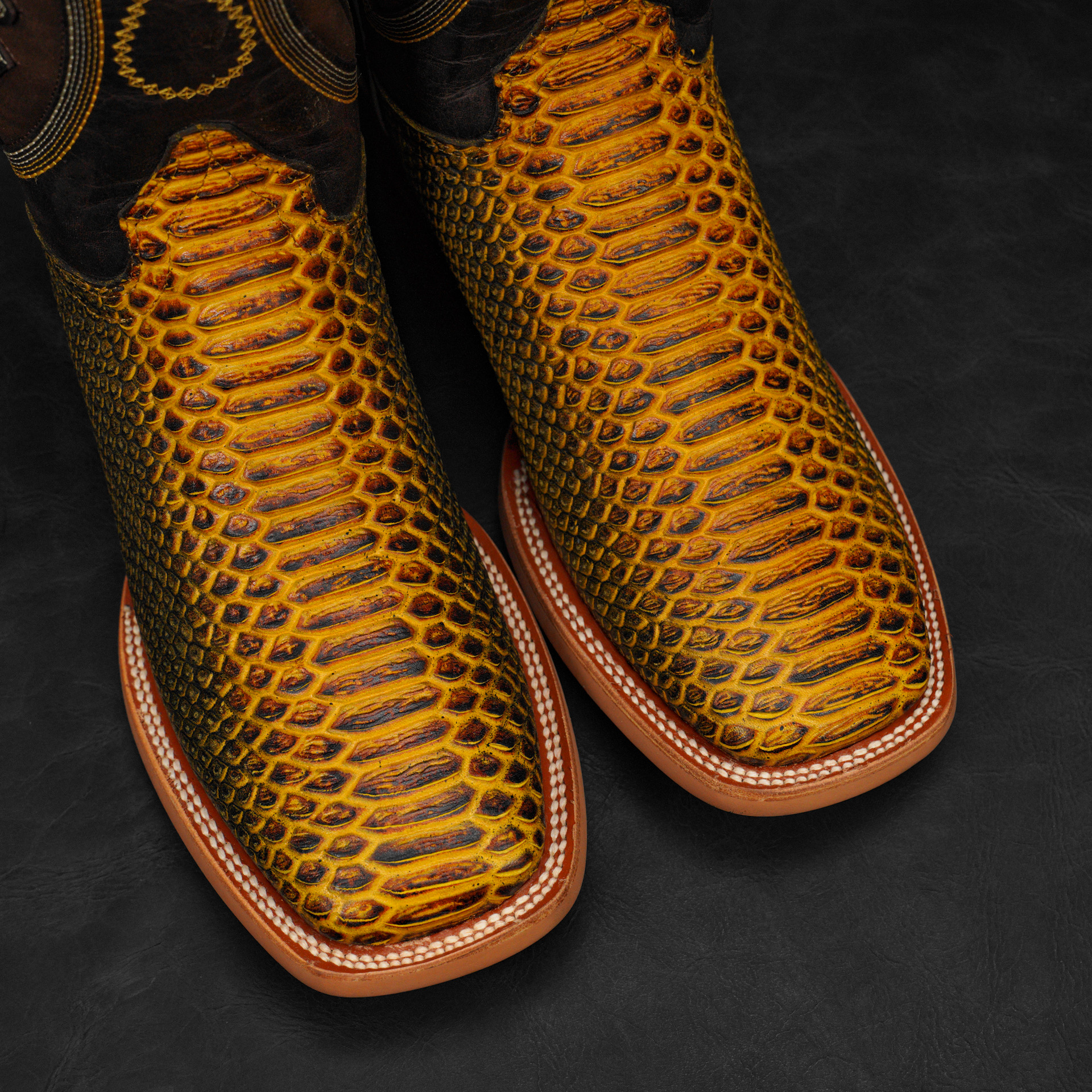 Matte Honey Python – Square Toe - Image 3