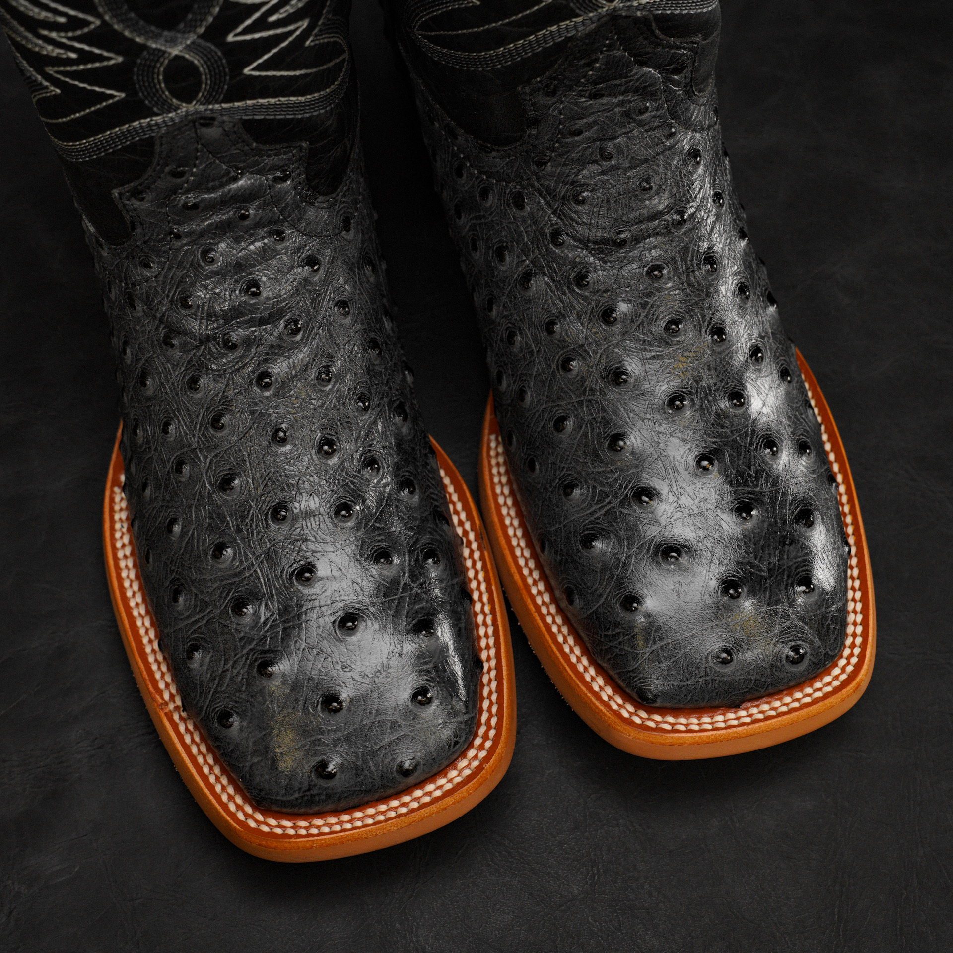 Gray Ostrich – Square Toe - Image 3